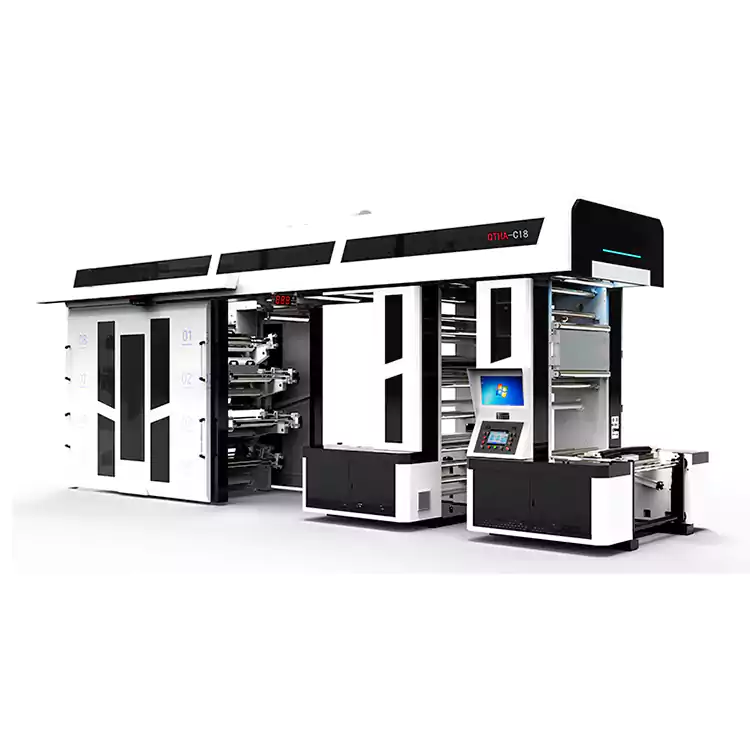 쇼핑 백 인쇄를 위해 주문을 받아서 만들어지는 8개의 색깔 플렉소그래픽 인쇄기